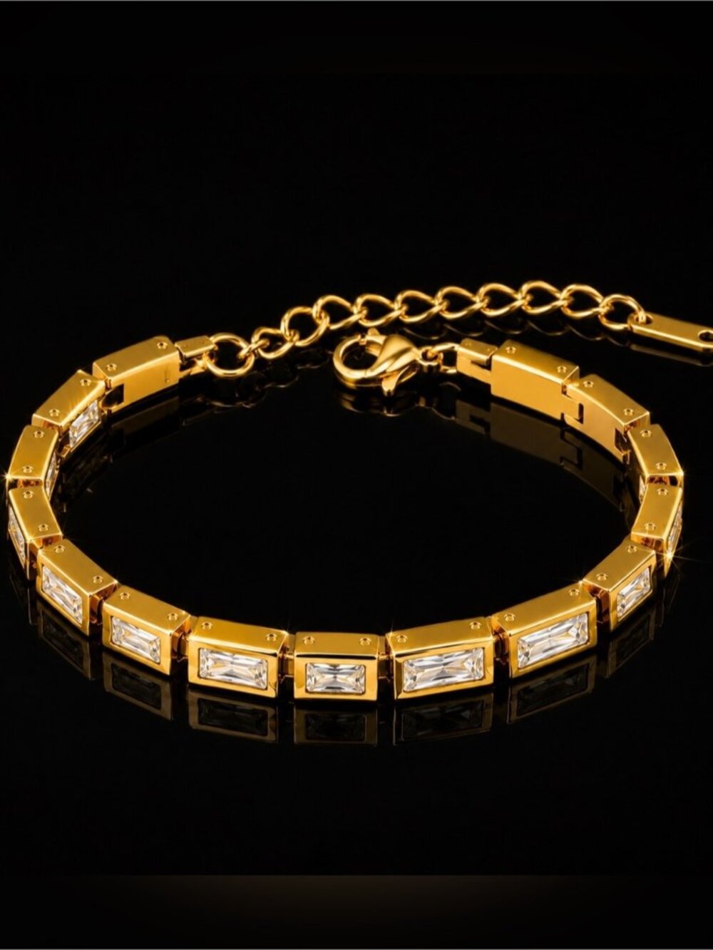 Shiny Cubic Zirconia Chain Premium Bracelet Bangle